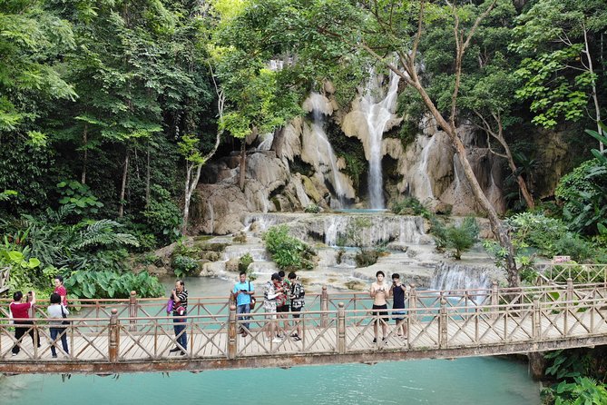 Full Day Trek to Kuang Si Waterfalls, Remote Village - Arriving at the top of Kuang Si Falls