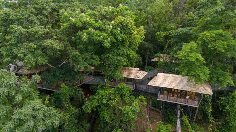 Kuang Si Waterfall, Tree Top Cafe, Ziplining - Village stops before the falls
