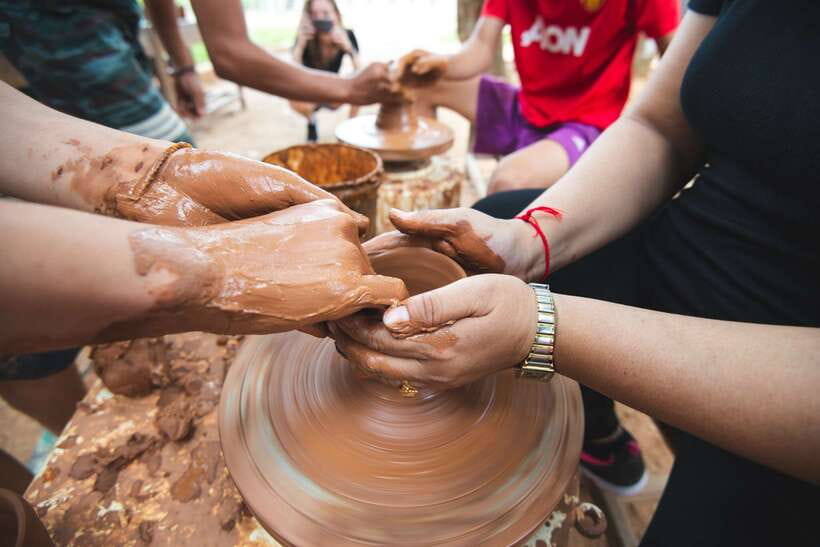 Luang Prabang: Pottery Workshop & Wat Chomphet cycling Tour - Wat Chomphet and the view back to town