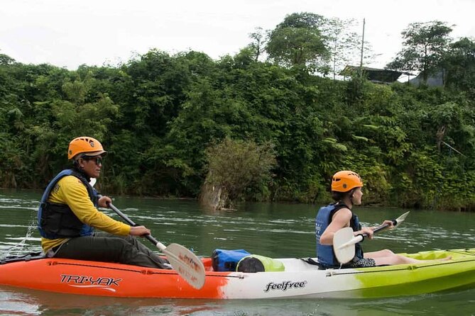 One Day Kayaking, Zipline and Tubing In Cave from Vang Vieng - Kayaking the Nam Song from 9:30 to noon