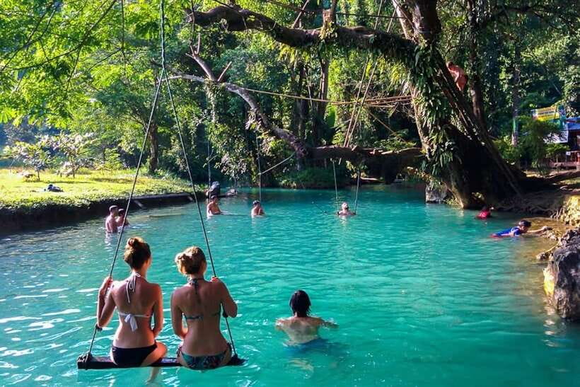 Vang Vieng: Blue Lagoon and Countryside Bike Tour with Lunch - Leaving Vang Vieng by bike at 9am