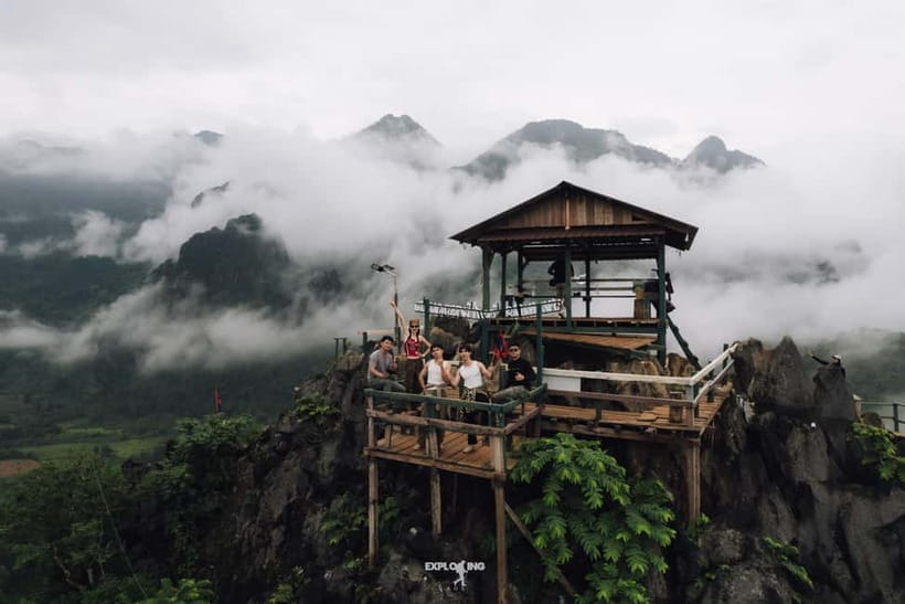Vang Vieng: Namxay Viewpoint, Blue Lagoon 1 & Phoukham Cave - The descent and the short ride to Blue Lagoon 1